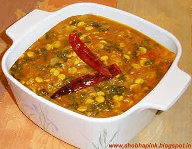 Chana dal and spinach curry