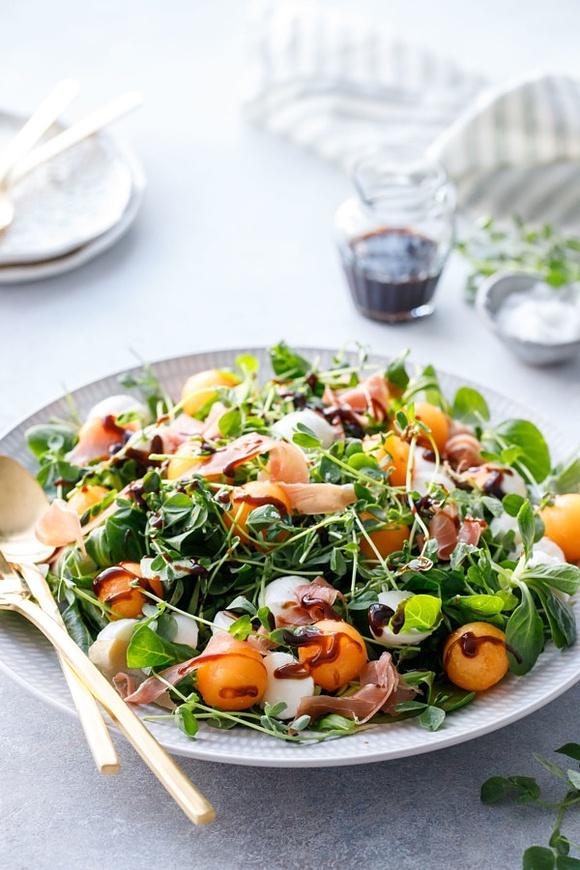 Prosciutto and melon salad with balsamic vinaigrette