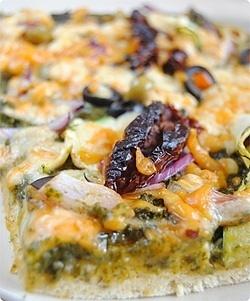 Pizza with pesto