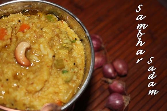 Sambhar sadm - indian lentil stew with rice