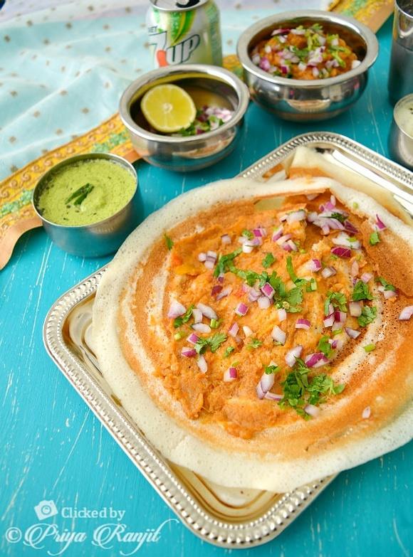 Pav bhaji masala dosa recipe with crispy batter