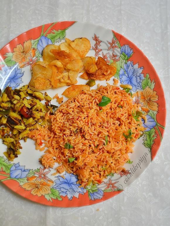 Tomato rice south indian thakkali sadam tamil variety rice