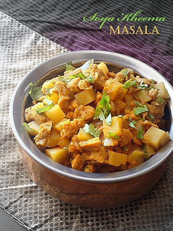 Soya kheema masala with potatoes