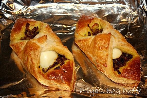 Easy egg puffs with ready-made puff pastry