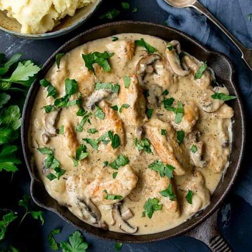 Creamy Chicken and Mushroom One Pan Casserole