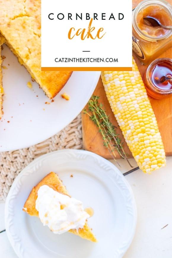 Sweet corn and thyme cornbread cake