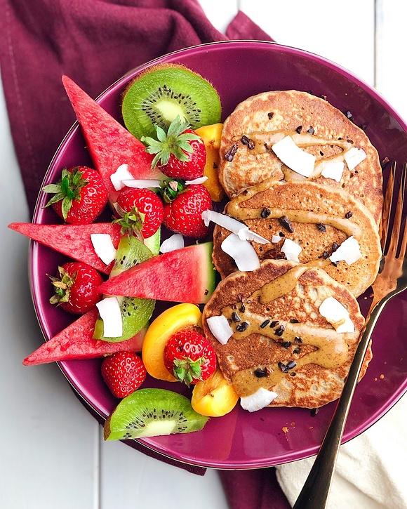 Buckwheat and oat banana pancakes