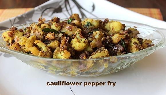 Cauliflower pepper fry recipe – how to make gobi pepper fry – side dish for rotis rice