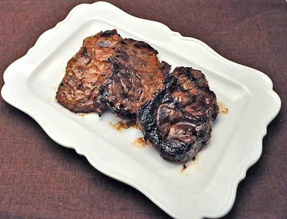 Grilled miso pork steaks