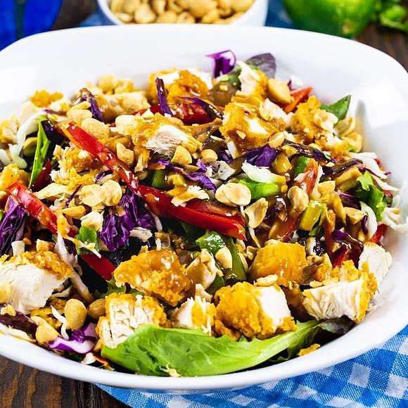 Chicken tender peanut chopped salad