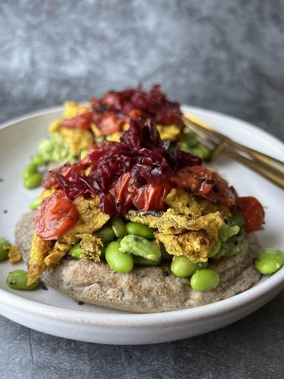 Vegan buckwheat pancakes | easy savory breakfast option