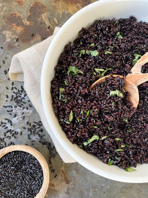 Oven baked forbidden black rice
