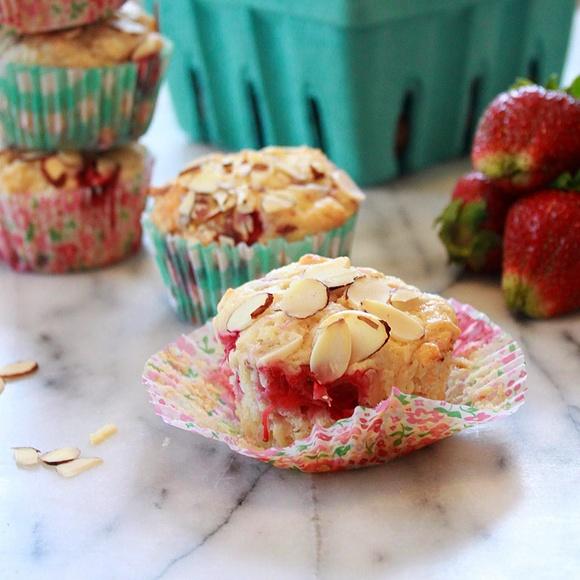 Strawberry Almond Muffins
