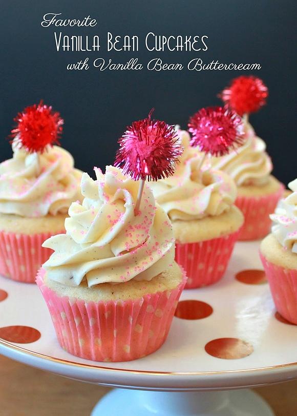 Favorite vanilla bean cupcakes with vanilla bean meringue buttercream