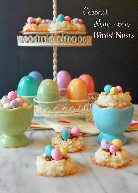 Coconut macaroon birds nests