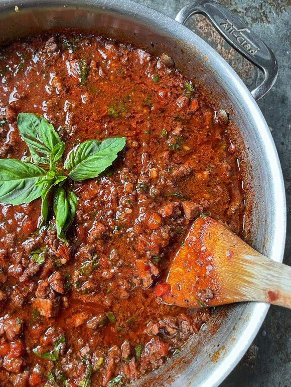 Meat lovers weeknight Bolognese