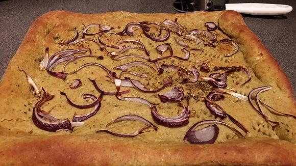 Mint and garlic flat bread