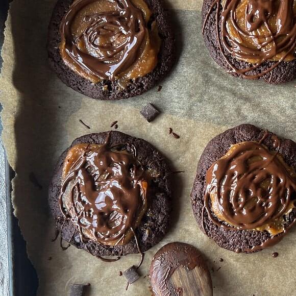 Easy small-batch vegan buckeye brownie cookies