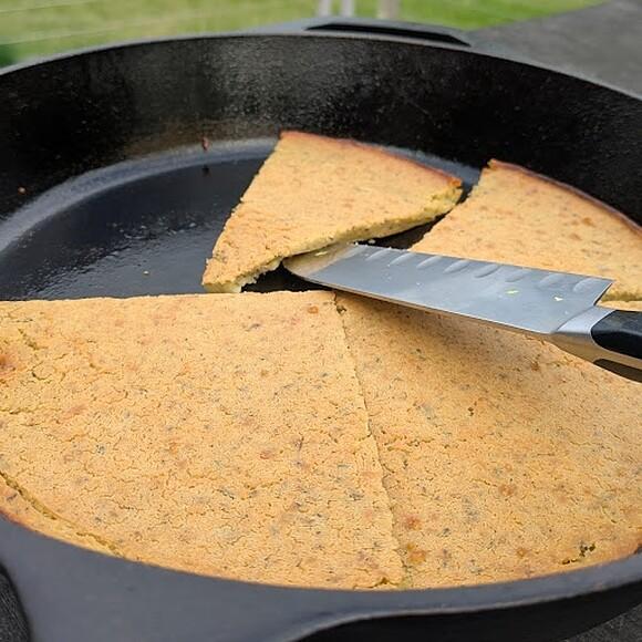 Socca: savory vegan chickpea flour pancake