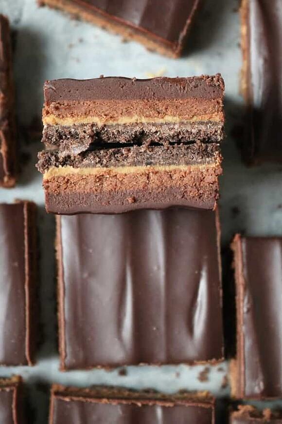 Peanut butter french silk pie bars