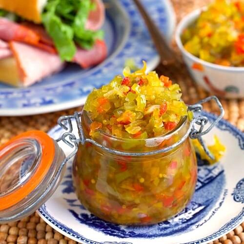 Easy pepper relish: sweet or spicy