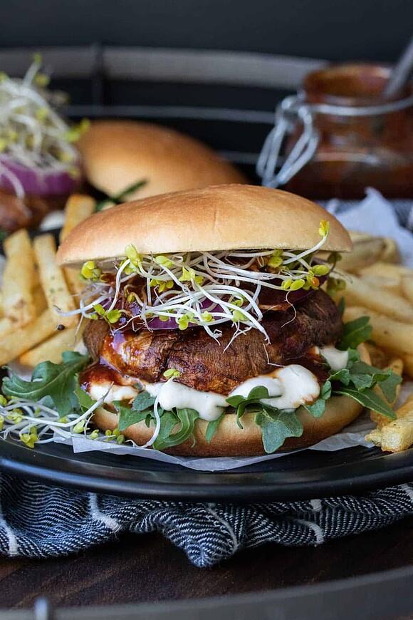 Vegan portobello mushroom burgers