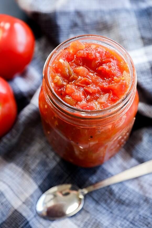 Hatch green chile tomato chutney
