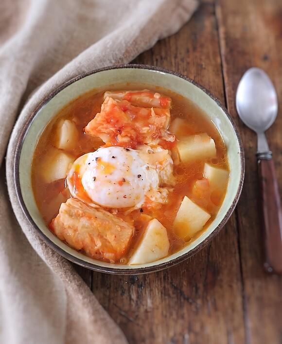 Portuguese salt cod soup