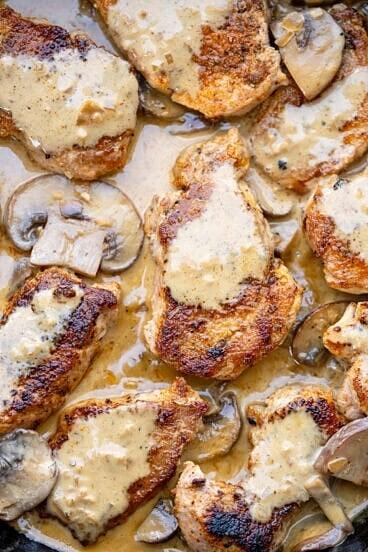 Pork medallions with mushroom gravy