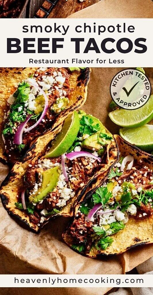 Braised chipotle beef tacos
