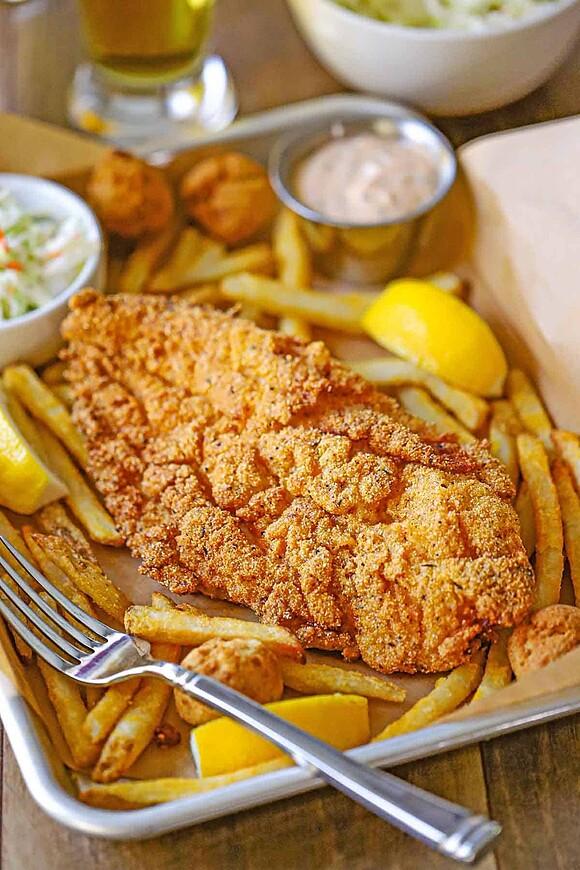 Classic southern fried catfish: extra crispy