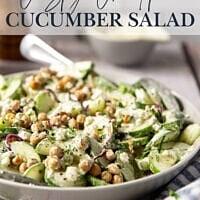 Crispy chickpea cucumber salad with mint dressing