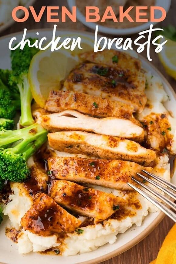 Juicy oven-baked chicken breasts