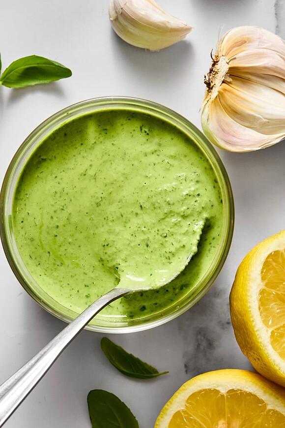 Creamy dairy-free basil sauce