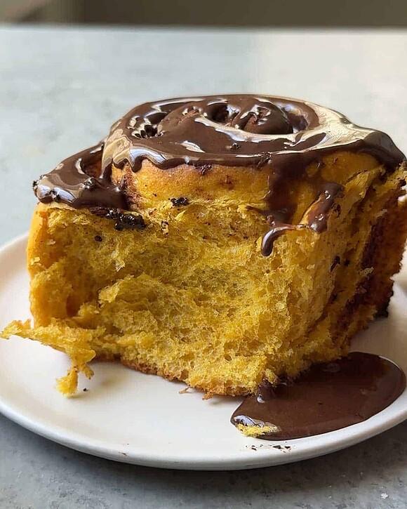 Chocolate pumpkin cinnamon rolls