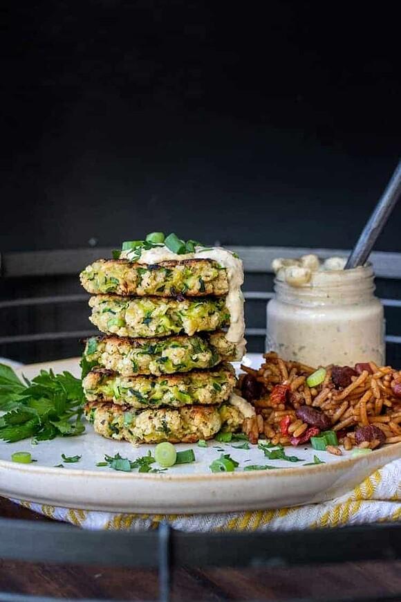 Vegan gluten-free zucchini fritters
