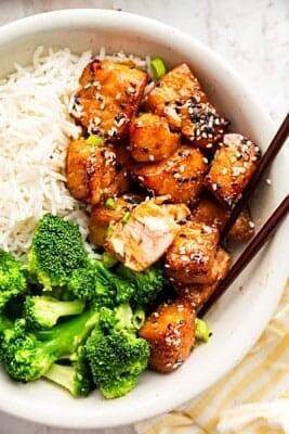 Air fryer teriyaki salmon