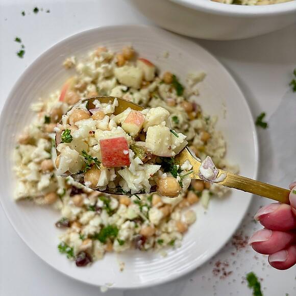 Super chop cauliflower salad with tahini dressing