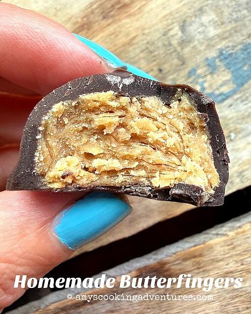 Homemade butterfinger candy bars