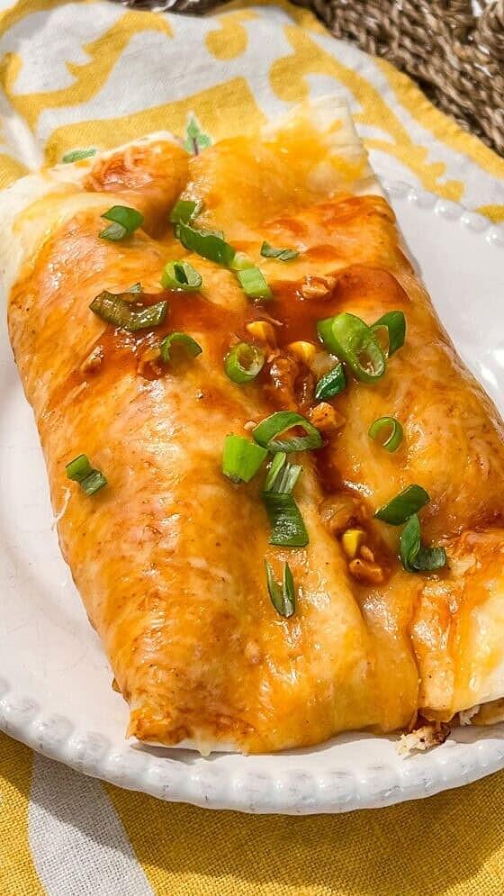 Crockpot rotisserie chicken enchiladas