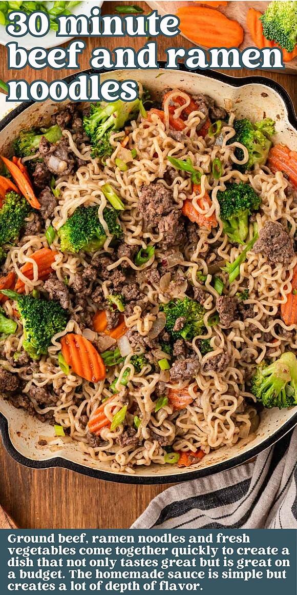Beef and ramen noodles (easy 25 minute dinner)