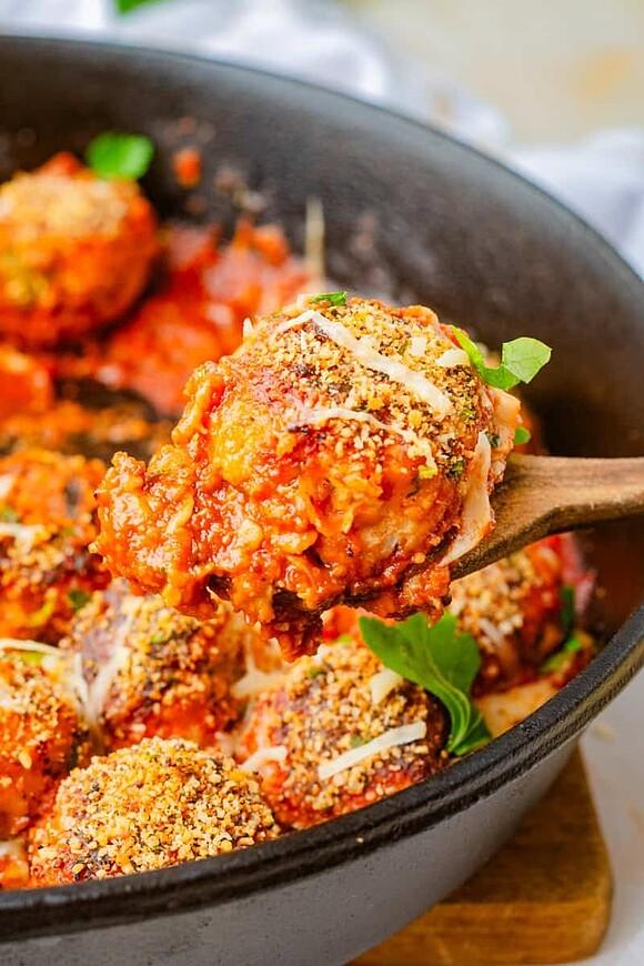 Chicken parmesan meatballs