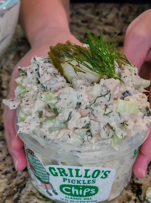 Dill pickle tuna salad