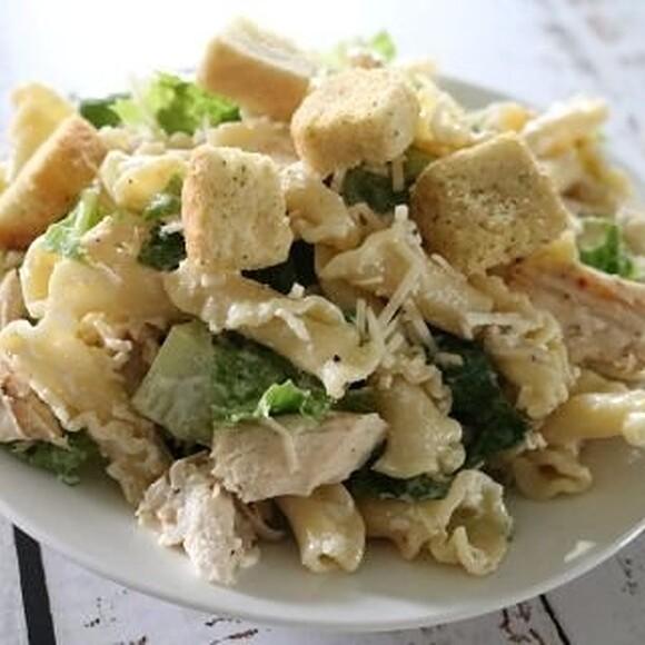Easy chicken caesar pasta salad