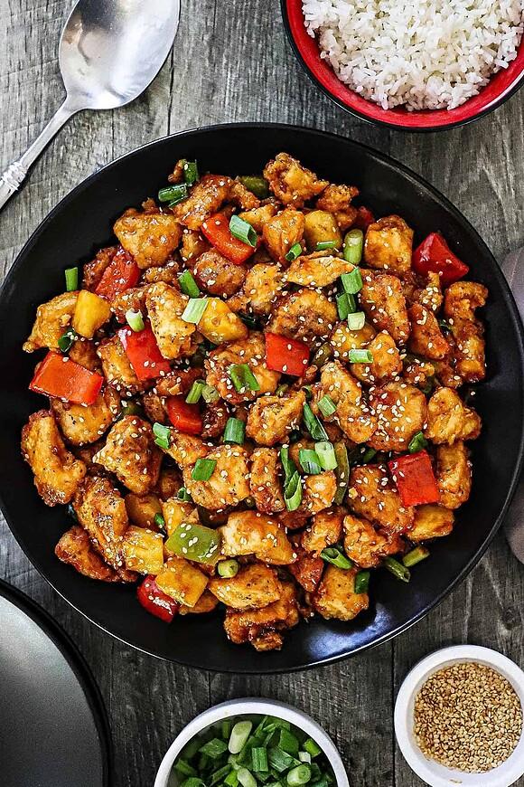 Classic sweet and sour chicken stir-fry