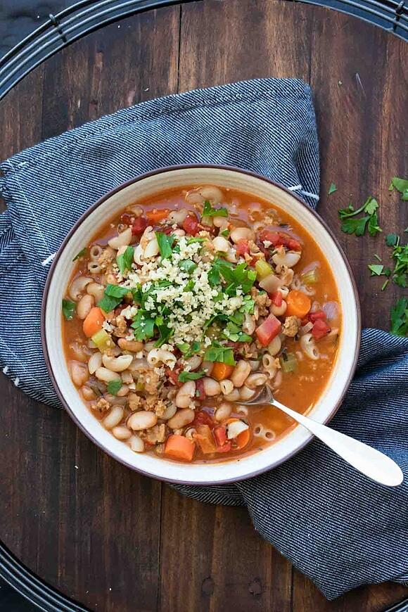 Vegetarian pasta fagioli