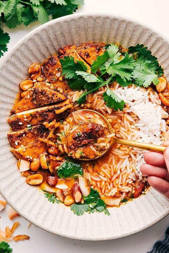 Yellow curry broth bowl
