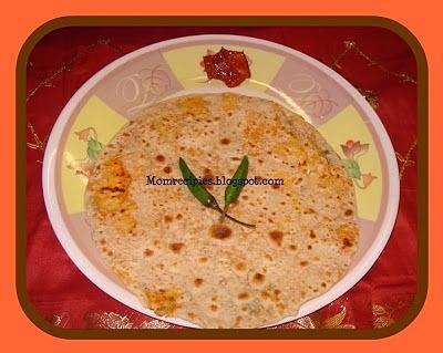 Paneer paratha - cottage cheese stuffed indian bread
