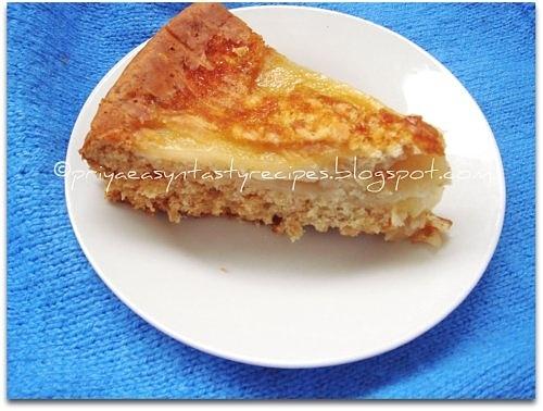 Eggless pear and oats upside down cake