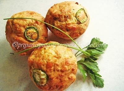 Eggless Savoury Cheese Corn Muffins